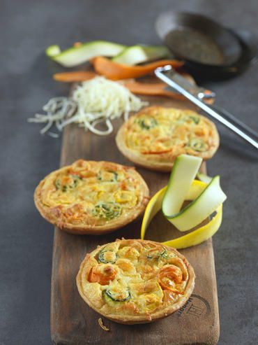 Petites tartes carottes et courgettes en fleurs